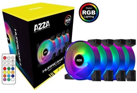 Azza - Ventilltor - VenSys 12cm Azza Hurricane II RGB 12cm x 4db+RF FNAZ-12DRGB2-241