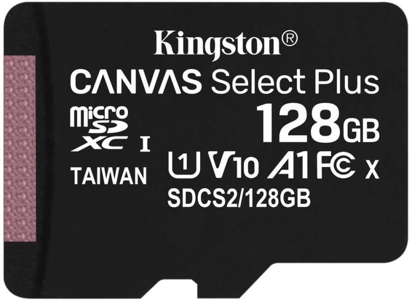 Kingston - Memria Krtya Foto - SDmicro 128Gb Kingston SDXC Canvas Single Pack SDCS2/128GBSP