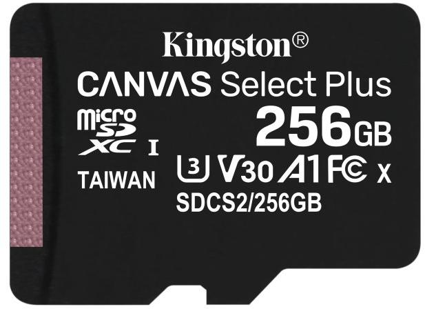 Kingston - Memria Krtya Foto - SDmicro 256Gb Kingston SDXC Canvas Single Pack SDCS2/256GBSP