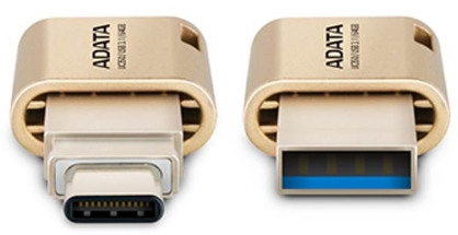 A-DATA - Memria Pen Drive - A-DATA AUC350-32G-CGD 32Gb USB 3.1 OTG pendrive, arany