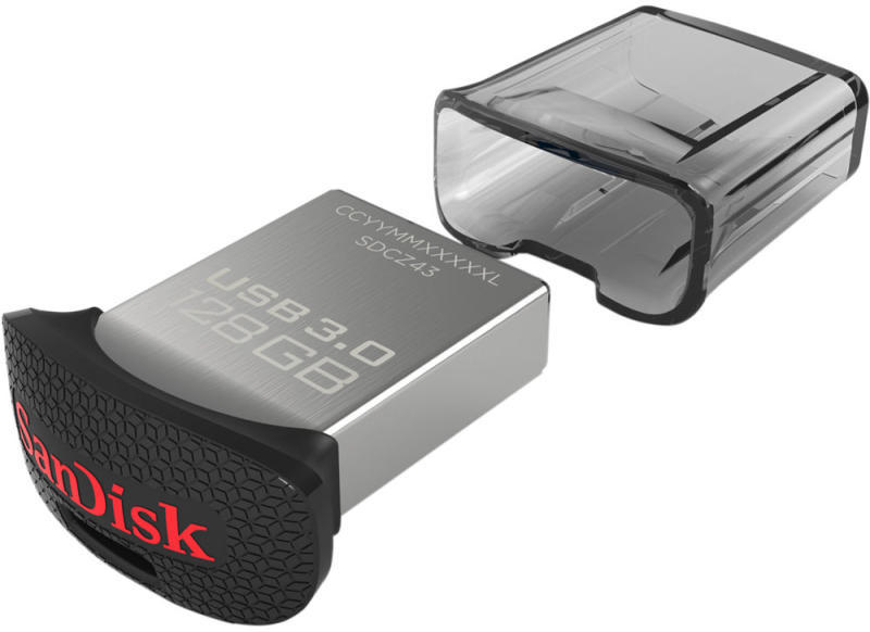 SanDisk - Memria Pen Drive - SanDisk Fit Ultra 128Gb USB 3.1 pendrive, fekete