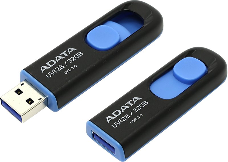 A-DATA - Memria Pen Drive - A-DATA UV128 128GB USB 3.0 Pendrive, fekete/kk