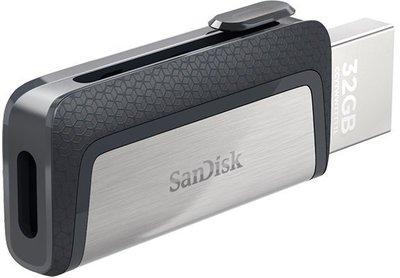 SanDisk - Memria Pen Drive - Sandisk Ultra Dual Drive USB Type-C 32Gb Pendrive, fekete/ezst