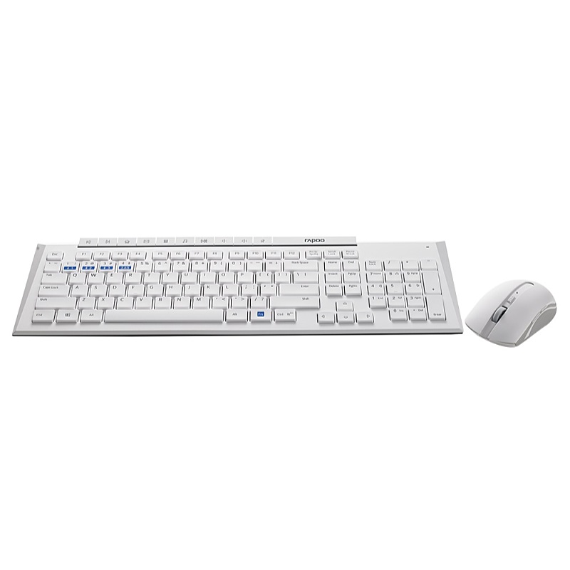 Rapoo - Keyboard Billentyzet - Keyboard+mouse HU Rapoo 8210M BT Wireless+Mouse White 217475 Billentyzet Combo, Wireless 2,4GHz, Bluetooth, Multimdia, White, HUN, Billentyzet+Egr
