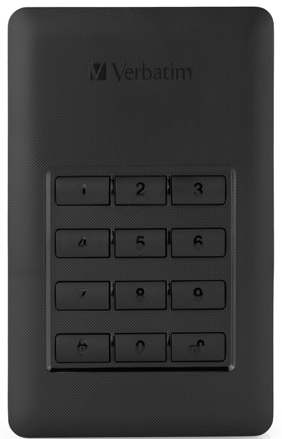 Verbatim - Adattrol - Verbatim Store n Go Secure 1Tb USB3.1 hordozhat merevlemez beptett billentyzettel, fekete
