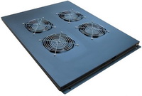 Amtech - Rack szekrny - Amtech 4-es ventiltor egysg + termosztt, tetbe szerelend, fekete