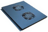 Amtech - Rack szekrny - Amtech fekete ventiltor egysg 600mm, 2-es, tetbe pthet, termosztttal