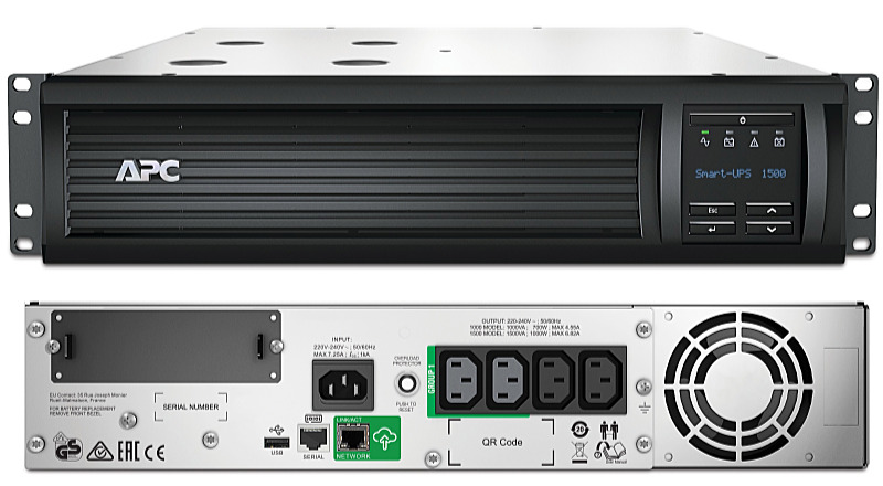 APC - Sznetmentes tp (UPS) - APC Smart-UPS 1500VA LCD RM 2U 230V Line interactive sznetmentes tpegysg SMT1500RMI2UC