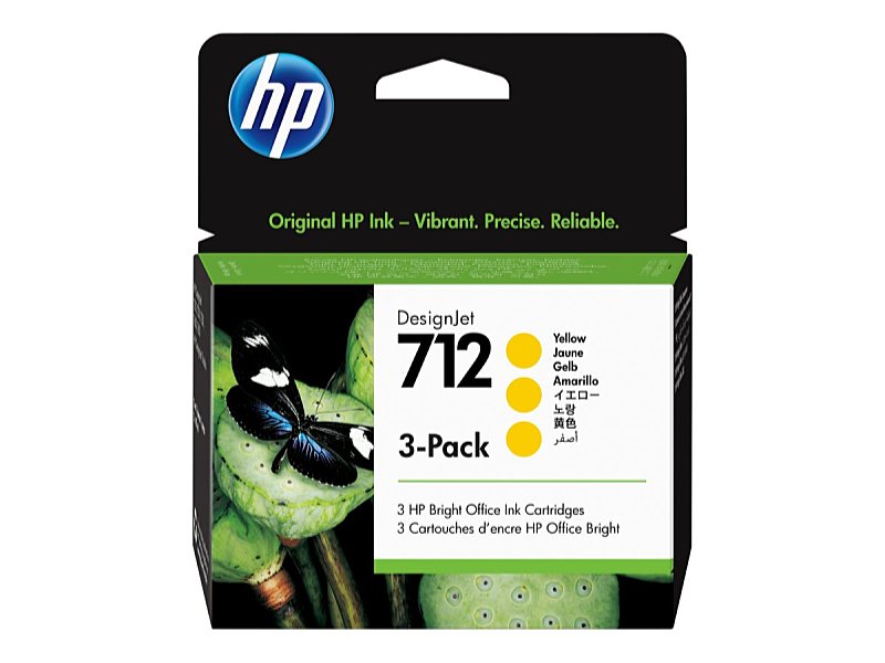 HP - Tintapatron - Patron HP 3ED79A No.712 3 x 29ml Yellow HP 712 - 3-pack - 29 ml - yellow - original - DesignJet - ink cartridge - for DesignJet Studio, T210, T230, T250, T630, T650