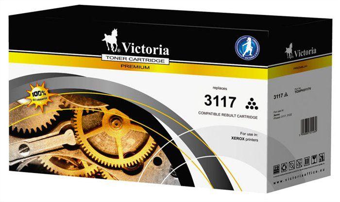 Victoria - Toner - Victoria Xerox Phaser 3117 utngyrtott toner, Black