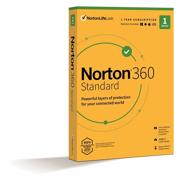 NORTONLIFELOCK - Antivrus - Norton 360 Standard 10GB HUN 1 Felhasznl 1 gp 1 ves dobozos vrusirt szoftver 21416707